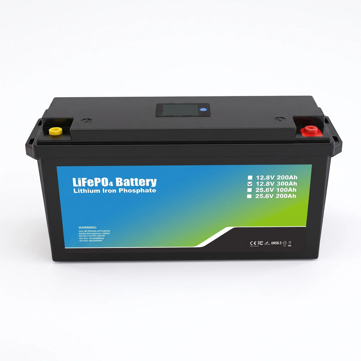 iFORWAY BK12300 12.8V 300Ah 3840Wh LiFePO4 battery with built-in LCD display