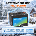 iFORWAY 12.8V 100Ah LiFePO4 battery with smart BMS low-temperature charging and discharging protection